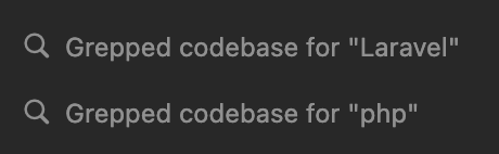 Cursorが現在の実装を検索している画面