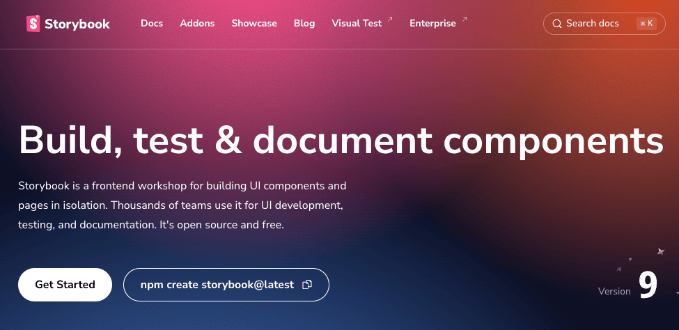 Storybook公式サイトトップ